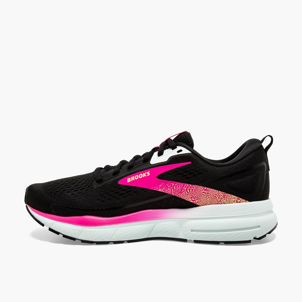 Chaussures Running Route Brooks Trace 3 Noir Bleu Rose Femme | ZCU-6083992